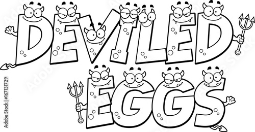 Cartoon Deviled Eggs Text
