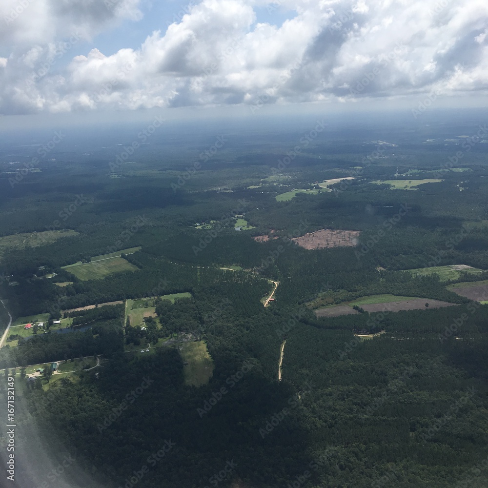 Fototapeta premium Airplaine Aerial nad polem