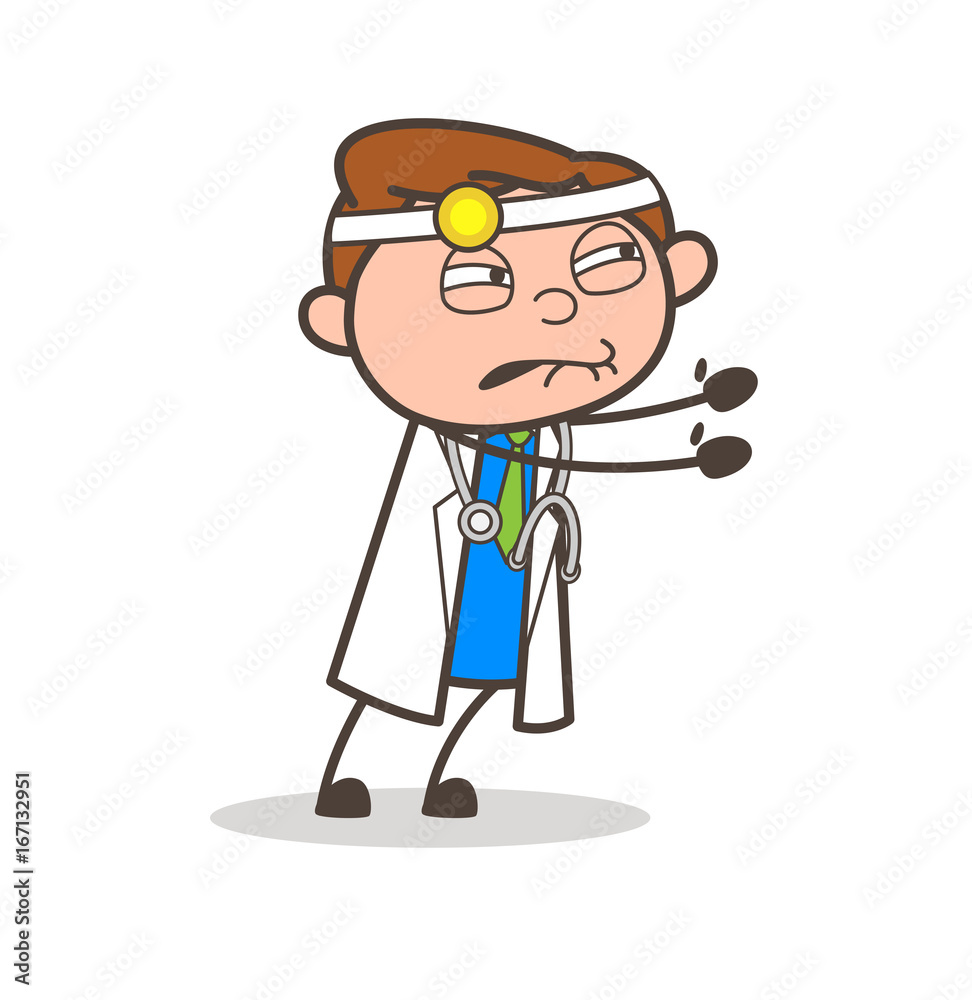 Cartoon Sad Physician Vector Expression