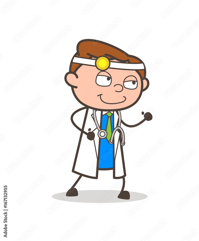 Cartoon Clever Doctor Expression Vector Illustration Cartoon Clever Doctor Expression Vector Illustration