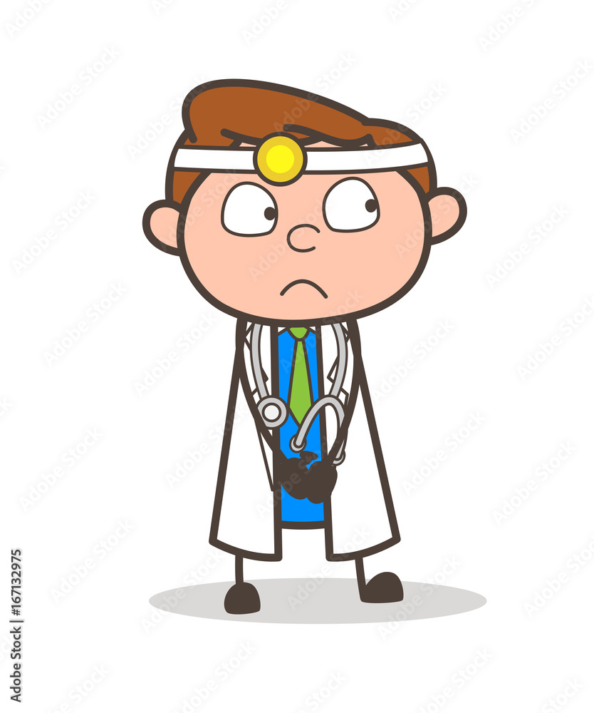 Cartoon Scared Dentist Expresion Vector Illustration Cartoon Scared Dentist Expresion Vector Illustration
