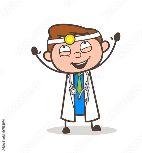 Cartoon Surgeon Laughing Expression Vector