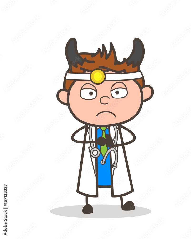 Cartoon Devil Doctor Vector Illustration