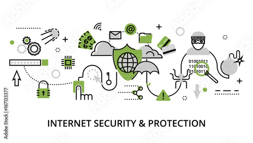 Infographic concept of internet security