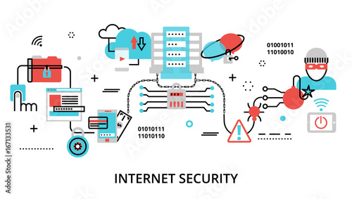 Infographic concept of internet security