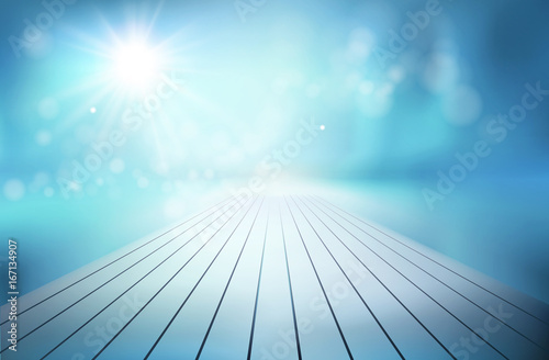 Landing stage on the beach. Vector illustration.