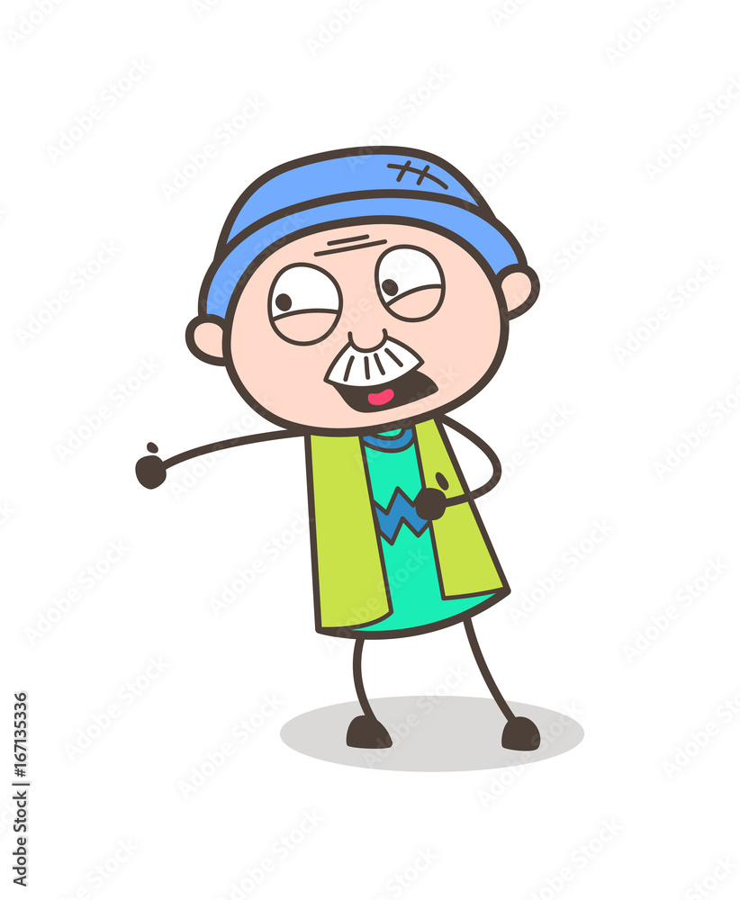 Cartoon Shouting Grandpa Expression Vector Illustration Cartoon Shouting Grandpa Expression Vector Illustration