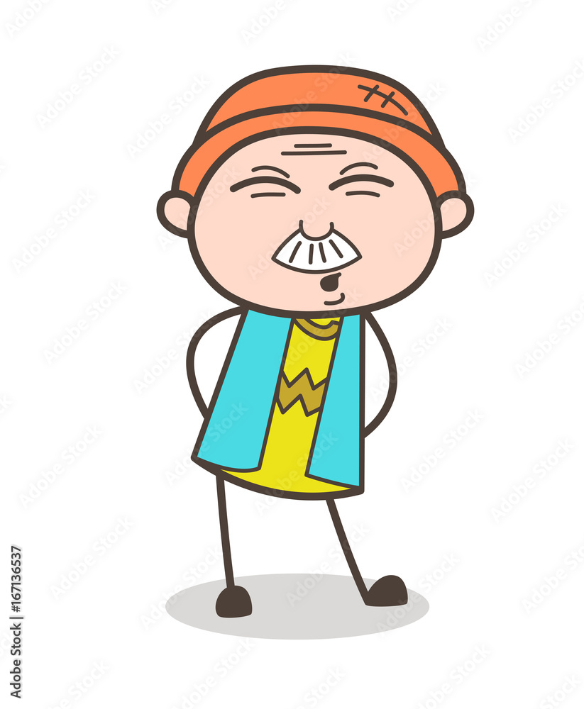 Cartoon Grandpa Getting Pain in Body Vector Illustration Cartoon Grandpa Getting Pain in Body Vector Illustration