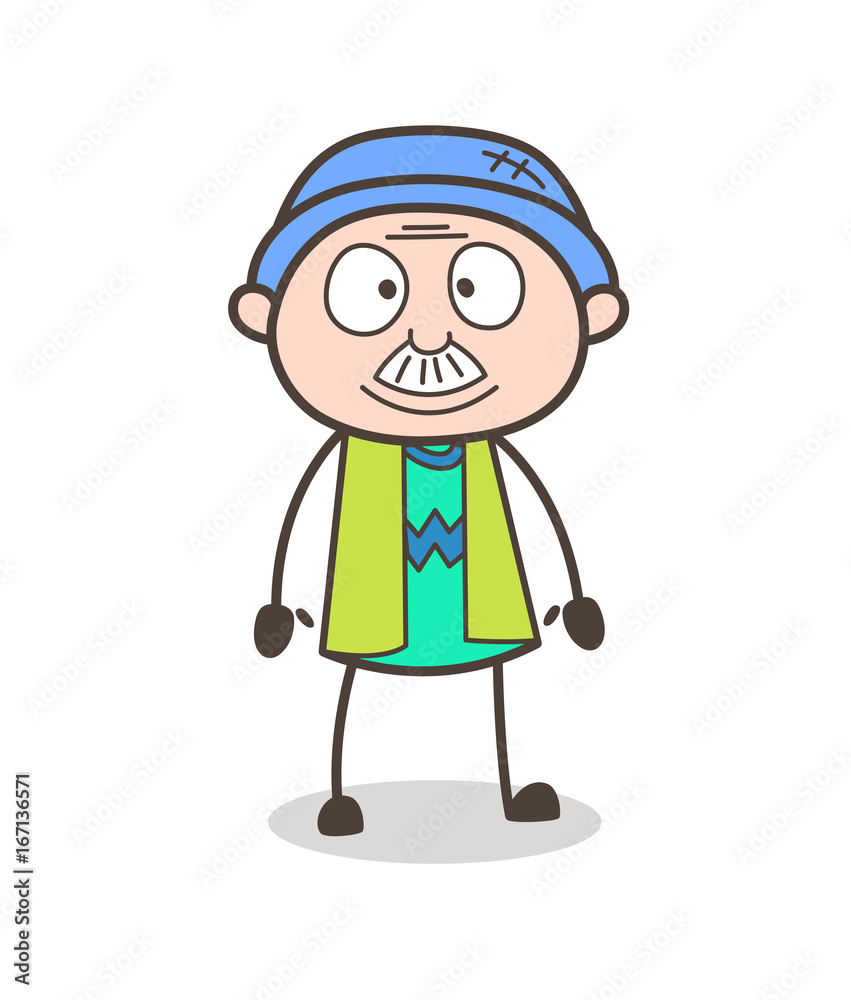 Cartoon Grandfather Smiley Face Vector Illustration Cartoon Grandfather Smiley Face Vector Illustration