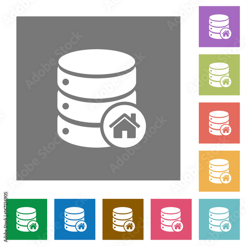 Default database square flat icons