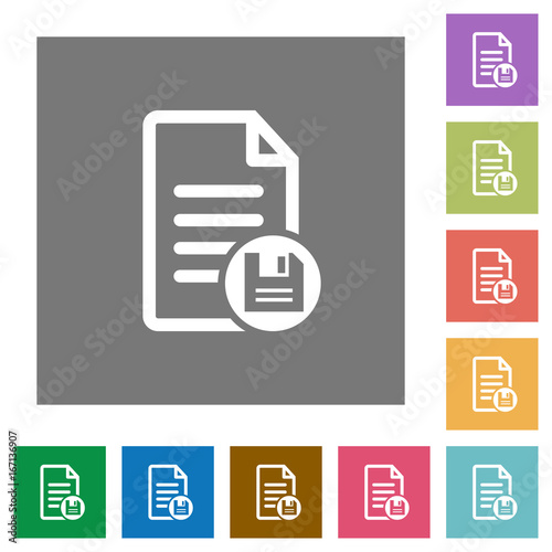 Save document square flat icons