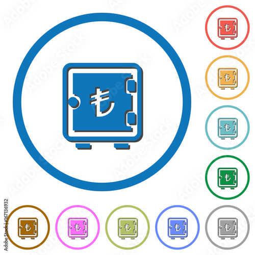 Free Download Turkish Lira strong box icons with shadows and outlines - GFXLoad