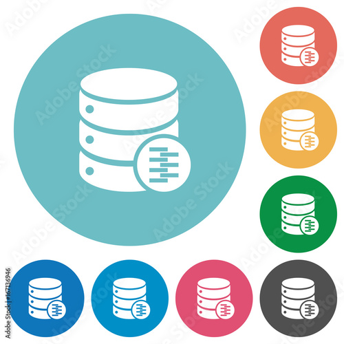 Database compress data flat round icons
