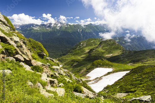 Panoramic view of mount Chugush (Western Caucasus)