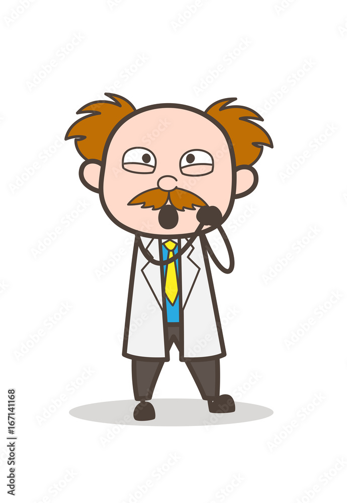 Cartoon Scientist Lovely Face Expression