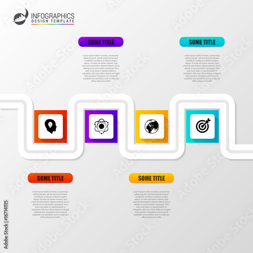 Abstract colorful business path. Timeline infographic template