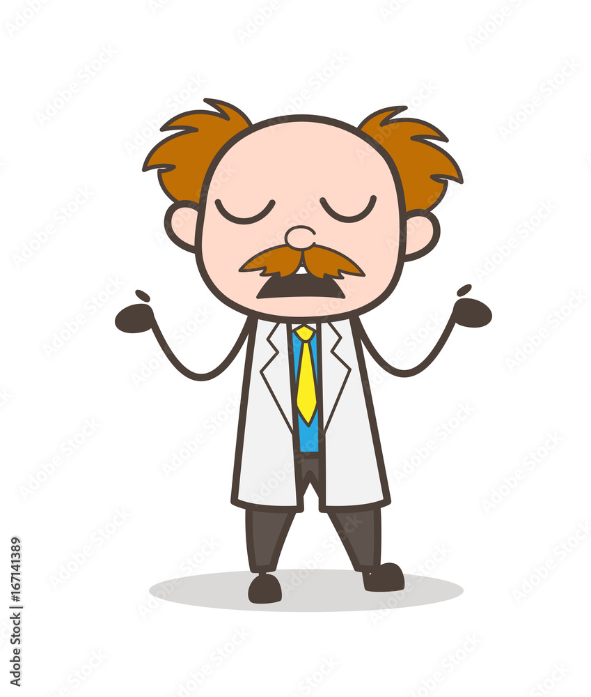 Cartoon Unhappy Scientist Behavior Vector Illustration Cartoon Unhappy Scientist Behavior Vector Illustration