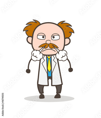 Cartoon Scientist Face with Steam from Nose Vector Illustration © TheToonCompany
