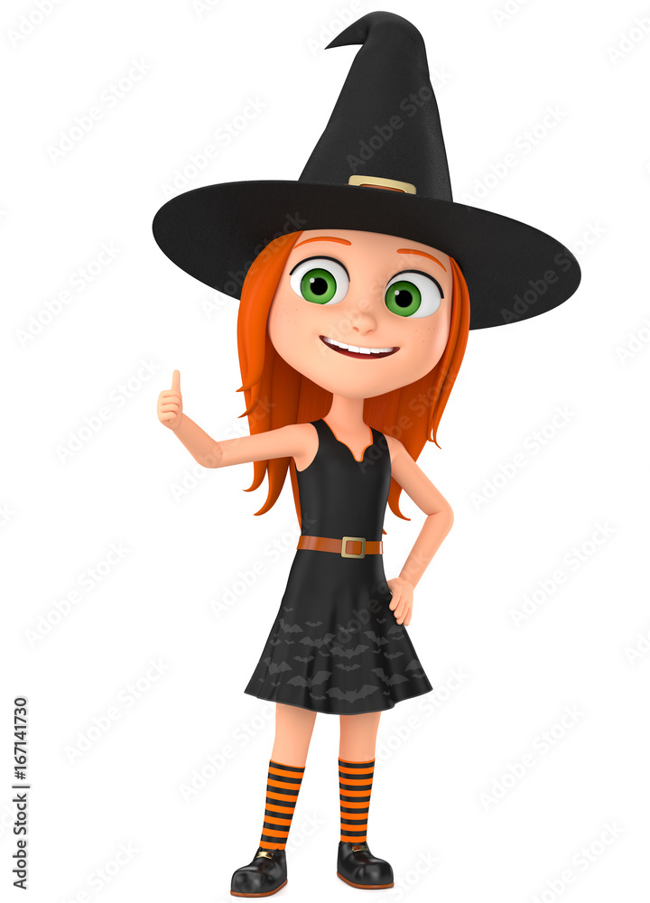 Halloween icon isolated no background. 3D rendering illustration. Witch showing thumbs up isolated on white background. Halloween icon isolated no background. 3D rendering illustration. Witch showing thumbs up isolated on white background.