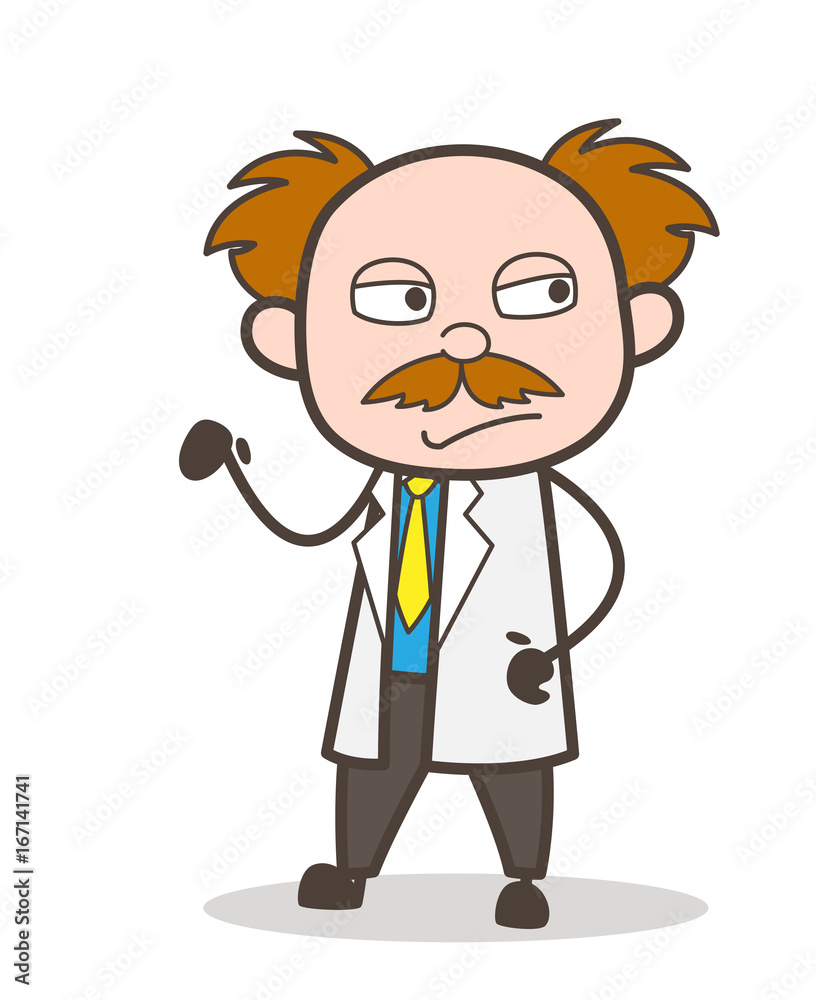 Cartoon Unhappy Scientist Gesture Vector Illustration Cartoon Unhappy Scientist Gesture Vector Illustration