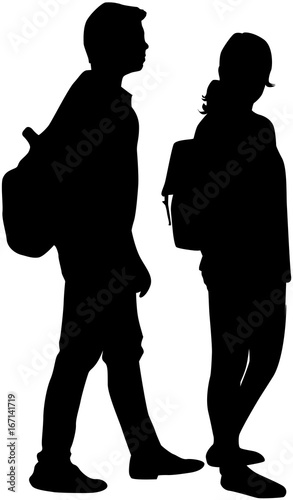 Silhouette of a man with backpack - traveler.