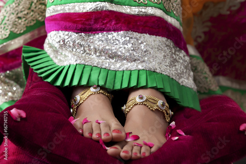 Close-up of a bride's feet