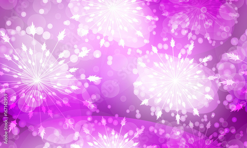 Seamless Pattern with Snow Flakes - in Violet Color