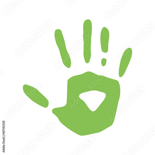 Print of man's hand isolated on white background. Vector illustration.
