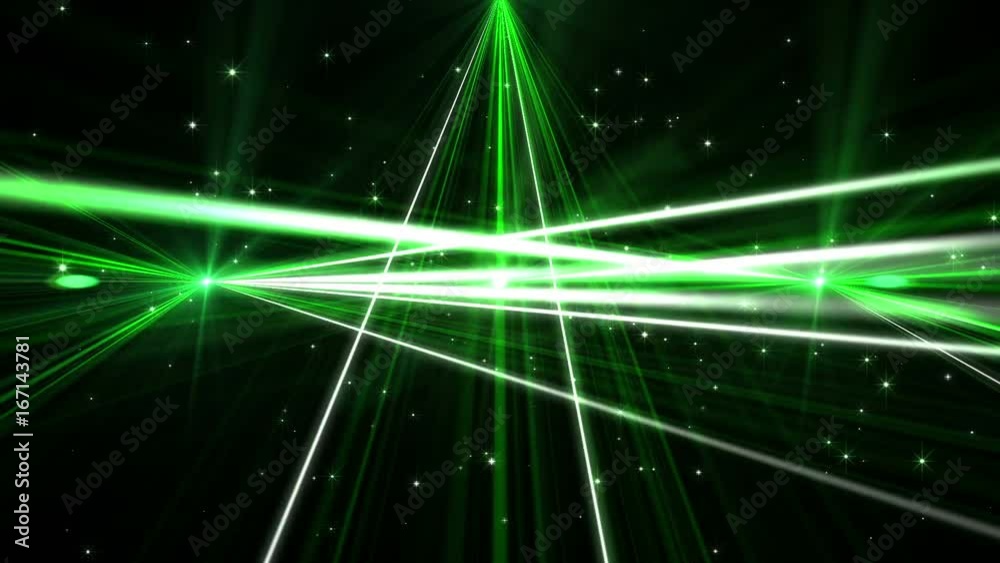 Flashing green laser looped composition