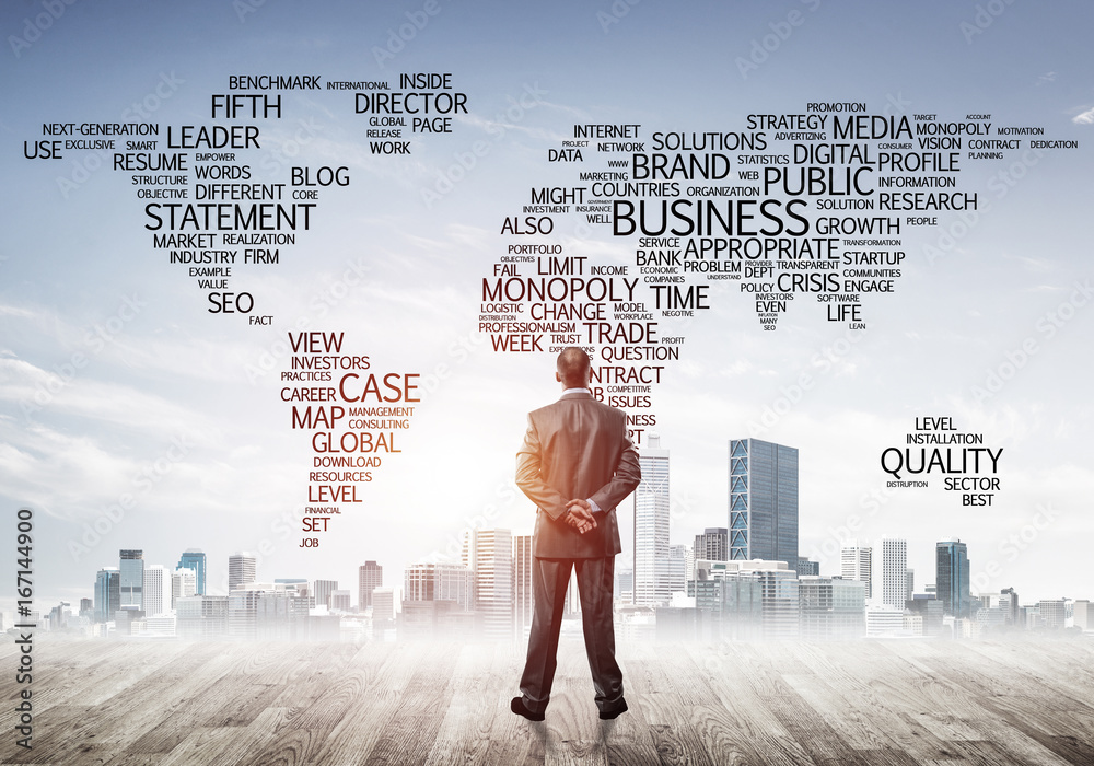 Motivation and inspiration concept with modern cityscape and bus Motivation and inspiration concept with modern cityscape and bus