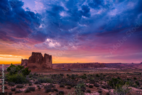 Arches sunset after  thunderstorm