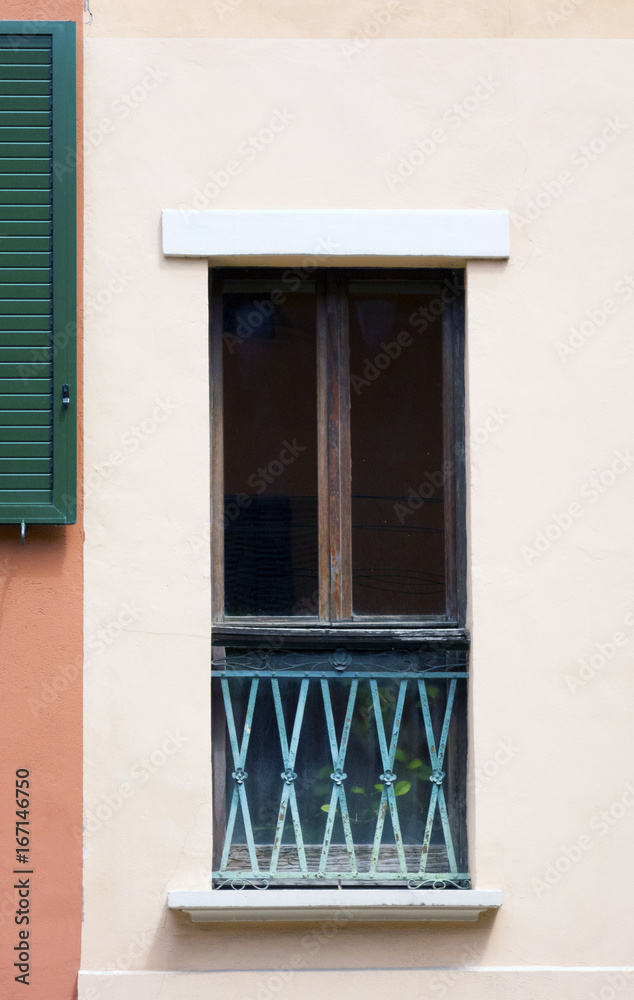Window and shutters in Bologna, Italy, spring, 2017.