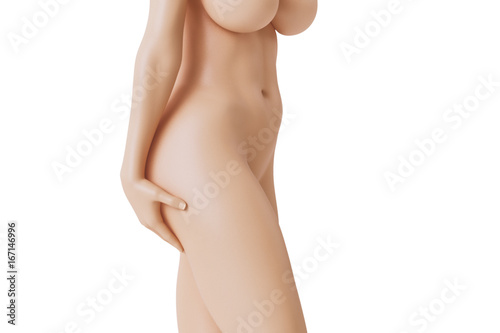 Tableau sur toile Beautiful woman with naked breast