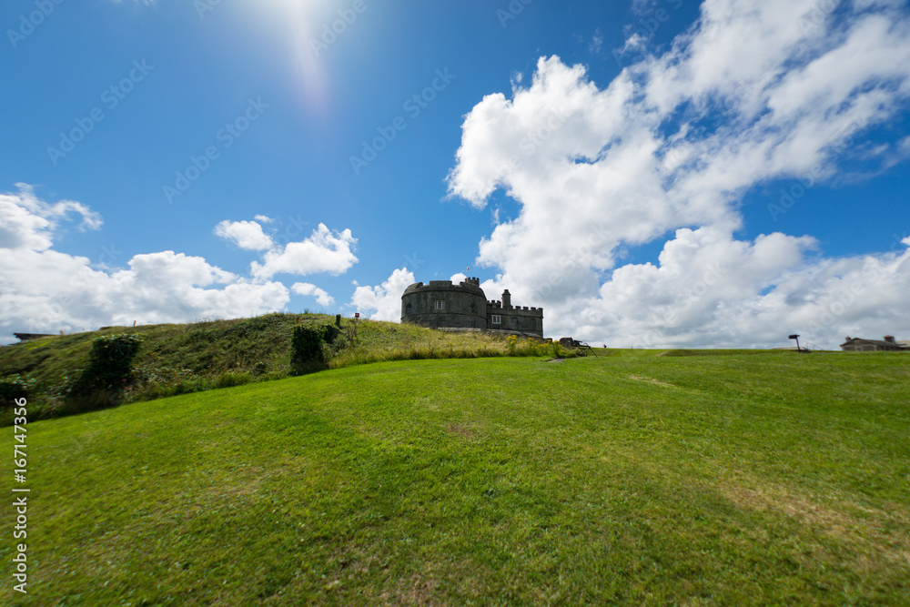 Castle grounds on the coast in Cornwall