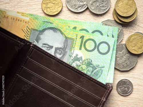 Quadro su tela Dollar australia money in pocket.