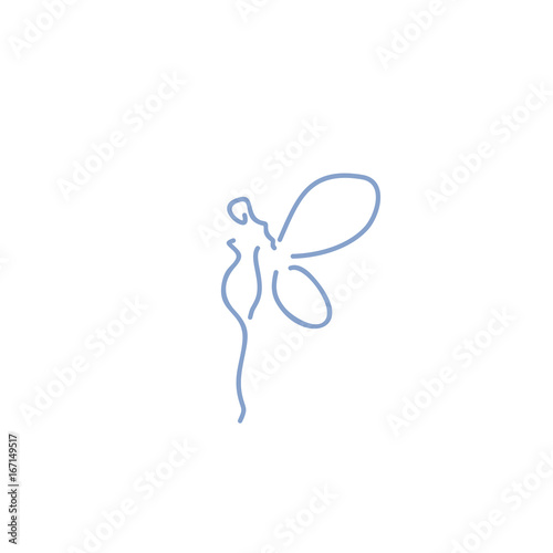 fairy icon vector line illustration