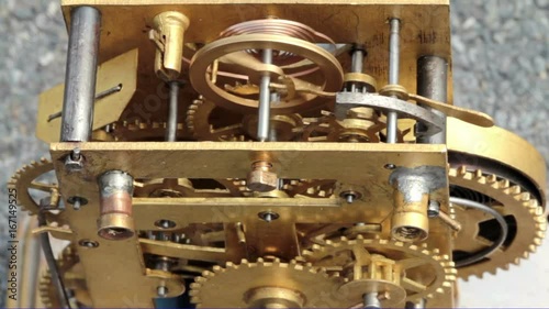 The mechanism of old stagecoach watches in different angles