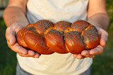 bread in his hands