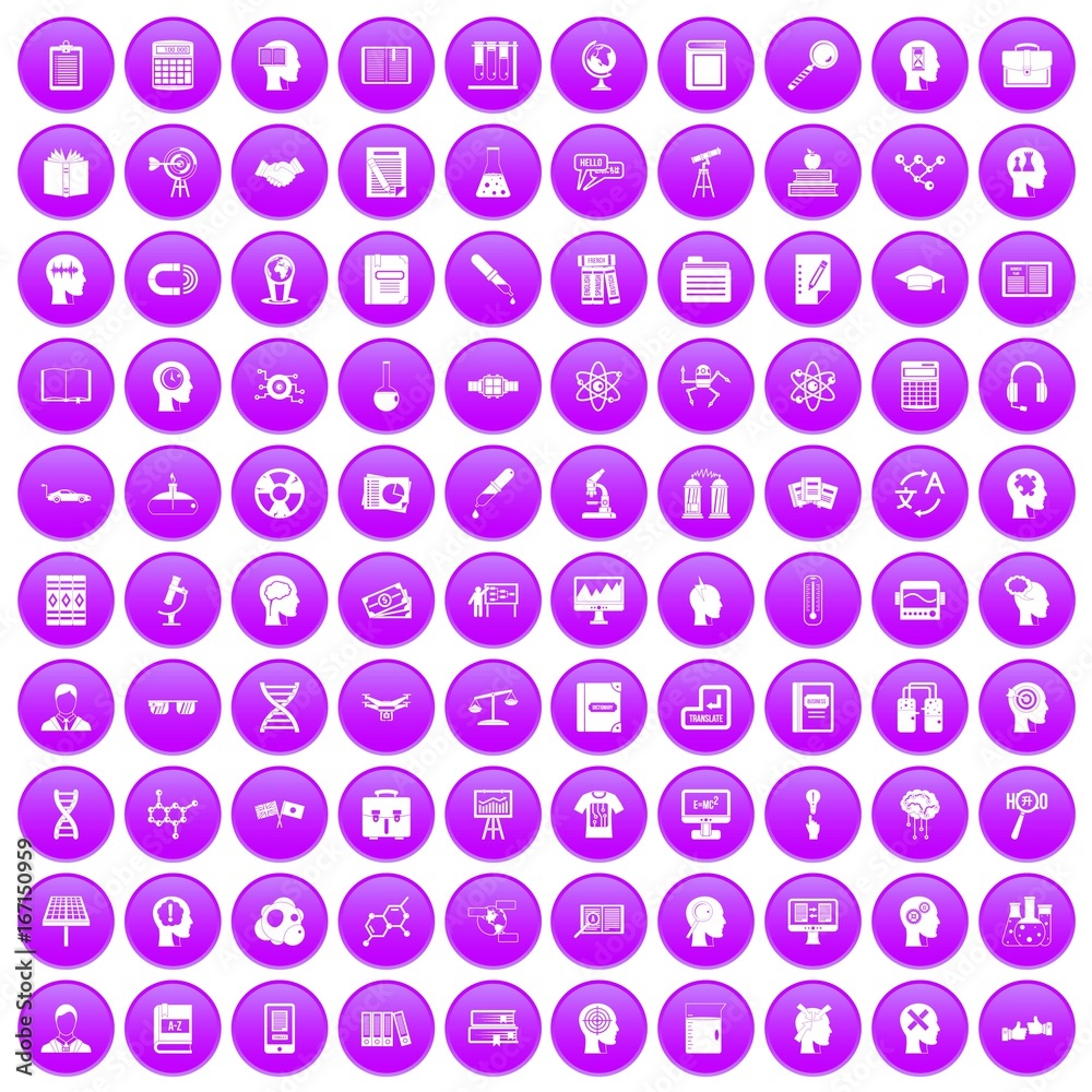 100 knowledge icons set purple 100 knowledge icons set purple