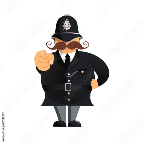 Vector illustration - Police officer pointing at you.