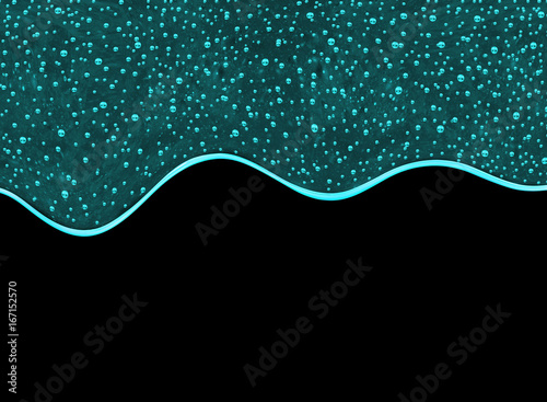 Transparent thick gel with bubbles on black background