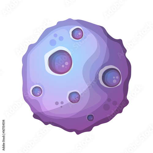 Cartoon planet with craters. Vector eps 10