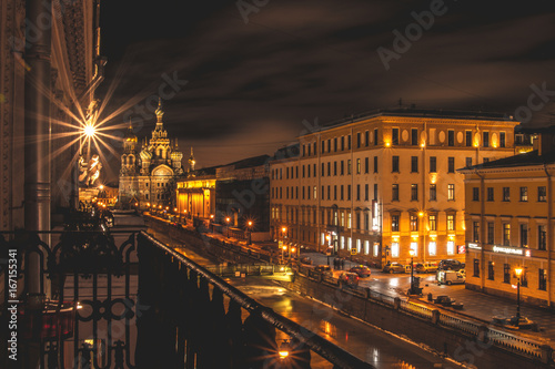 Saint Petersburg s night from balcony