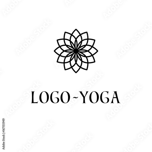 Lotus Logo Template. Logotype for yoga practice, sacred geometry symbol, meditation, spa, wellness