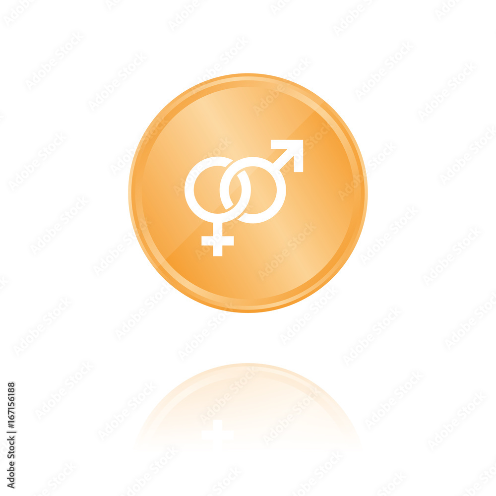 Männlich & Weiblich Bronze Münze mit Reflektion