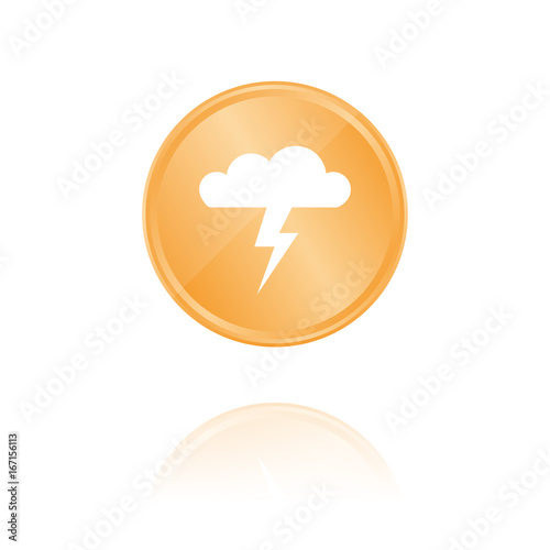 Gewitterwolke Bronze Münze mit Reflektion