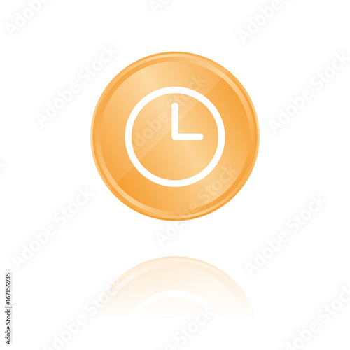 Uhr Bronze Münze mit Reflektion