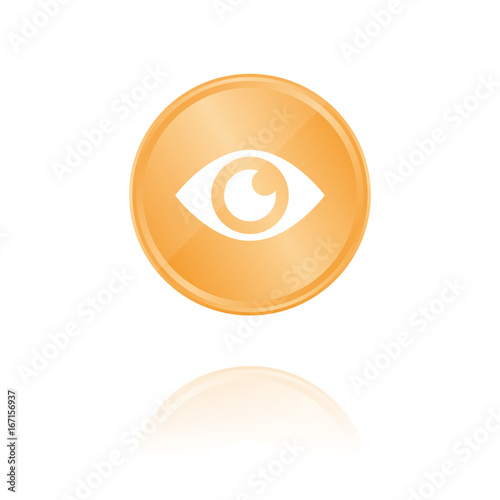 Auge Bronze Münze mit Reflektion