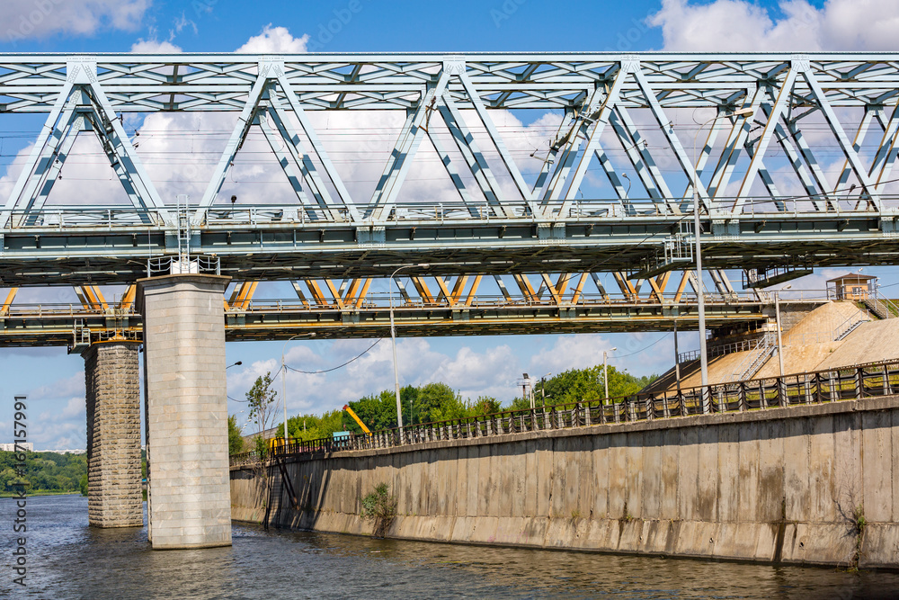 Transport bridge across the widest river in the Russian capital, Moscow
Transport bridge across the widest river in the Russian capital, Moscow