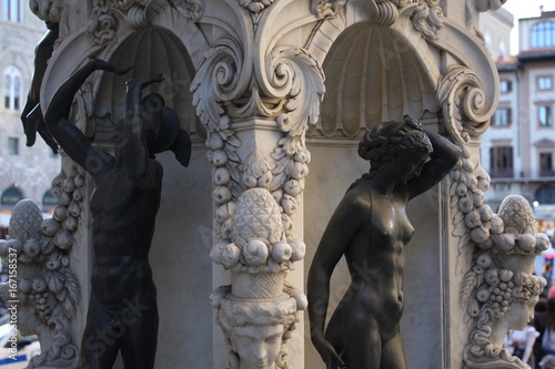 Details on Statue of Perseus with the Head of Medusa in Florence, Italy. 